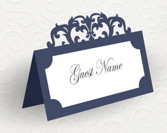 Wedding Place card SVG,  Fleur de lis cutout pattern, wedding table number, luxury wedding seating card, template Cricut Cameo Laser cut.