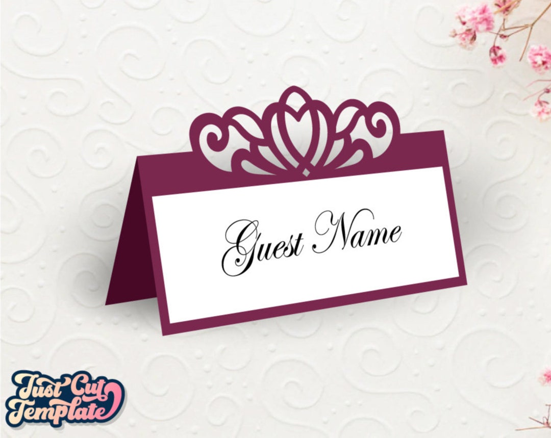 Place Card SVG Table Number, Laser Cut Card, Wedding Seating Card