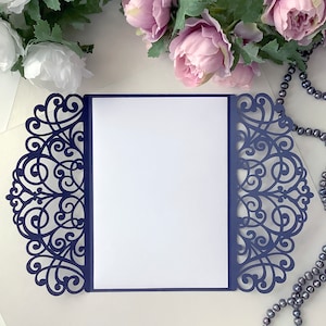 Toreinladung Cricut, Hochzeitseinladung SVG 5x7, Quinceaño Party einladen, Spitze Einladungskarte svg, Vorlage Cricut Cameo Laser cut.