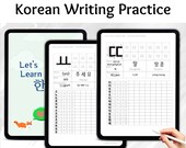Korean Writing Worksheet, Alphabet Tracing Printable, Letter Tracing Worksheet, Hangul Writing Workbook, Korean Handwriting Templates iPad