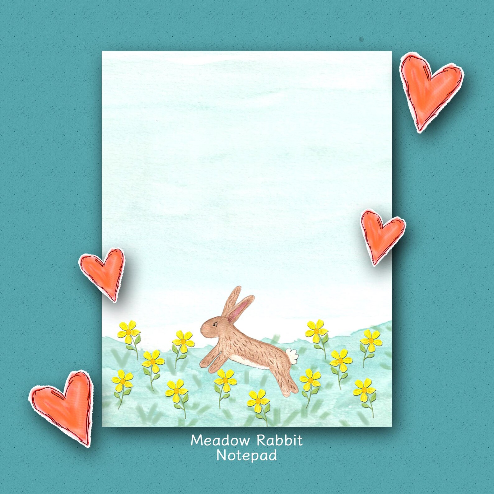 Rabbit in Wildflowers Note Card for Nature Lover Stationery Gift for ...