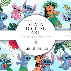 Lilo und Stitch Clipart, PNG, Süße Lilo, Engel, Aquarell, Glitzerkunst, handgezeichnete Kunst