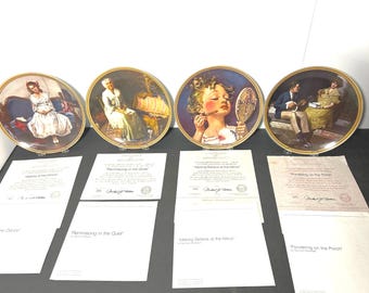 80s Knowles Norman Rockwell 8.5” Collector Plates Art Choose The One You Love (A)