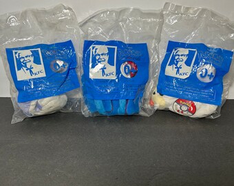 1998 KFC Pokémon Plush Toy Applause Toy Lot of 3 Seel #86 Zubat #41 Drantini # 147 Nintendo