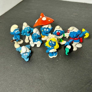 Smurfs PVC Figures Lot of 8 Peyo Bully Made in West Germany 2” (A)