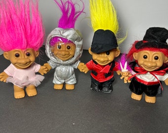 Vintage Russ Troll Dolls Sports Outfits Choose The One You Love (F) Astronaut Magician Ballerina