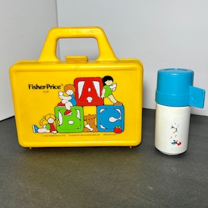 1979 Fisher Price ABC Yellow Lunch Box With Thermos 638