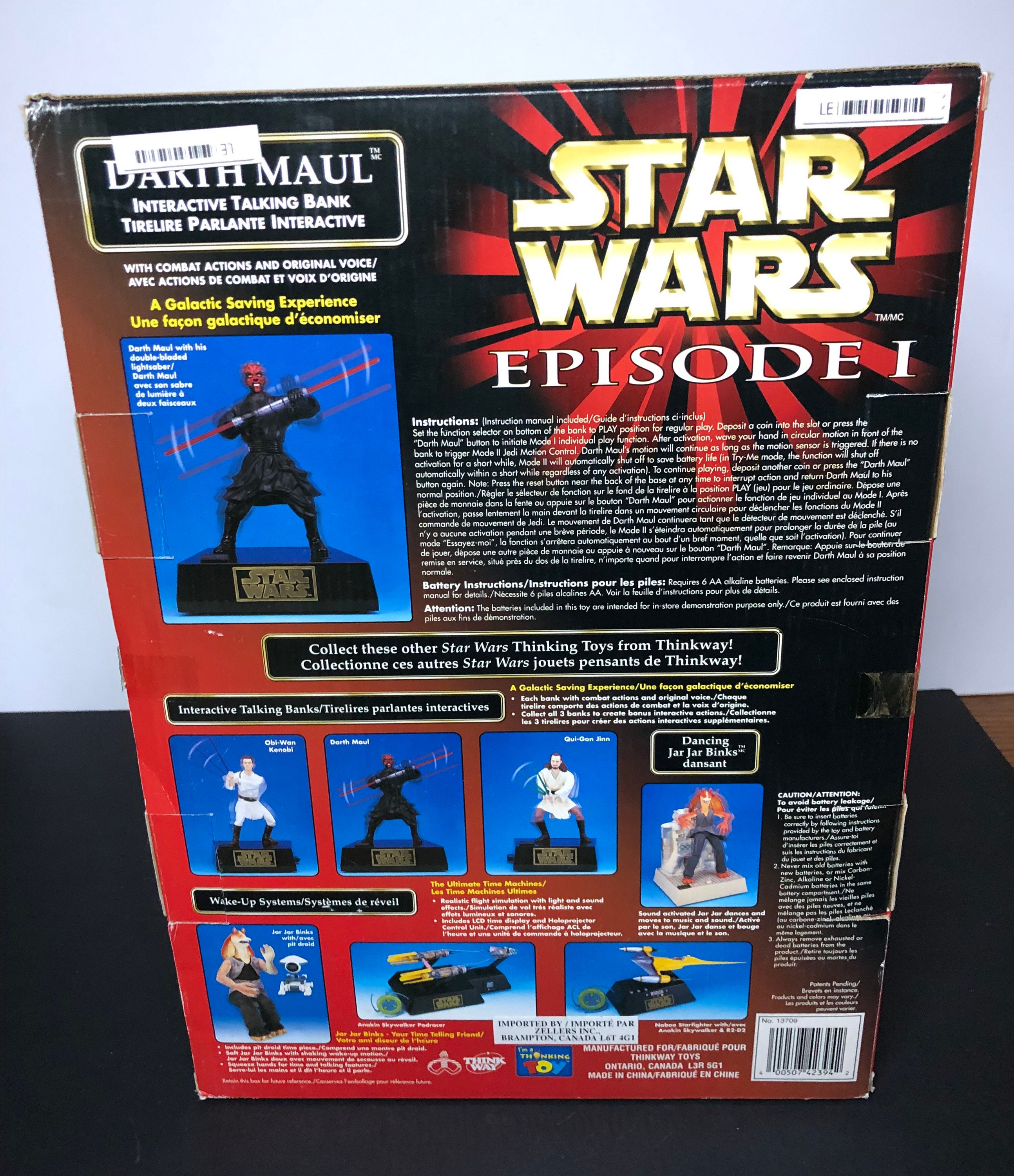 90s Star Wars Darth Maul Interactive Coin Bank Piggy Bank Episode