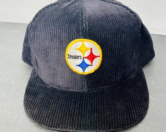 Pittsburgh Steelers Vintage 80s-90s Corduroy Snap Back Adjustable Truckers AJD Hat NFL