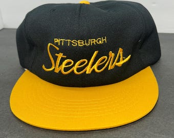 Pittsburgh Steelers Vintage Script Ted Fletcher 80s-90s Snap Back Adjustable Truckers Hat NFL Please Read