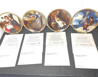 80s Knowles Norman Rockwell 8.5” Collector Plates Art Choose The One You Love (C)