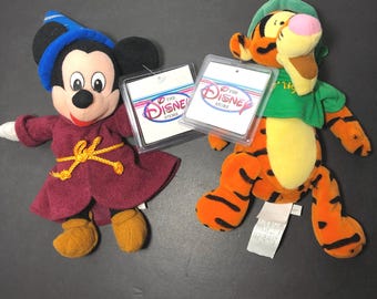 Disney Plush Bean Bag Choose The One You Love Sorcerer Mickey St Patrick’s Day Tigger 9”