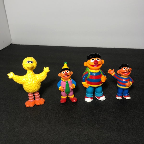 90s Jim Henson JHP Toys Sesame Street Muppets Big Bird Ernie Cake Toppers Lot of 4