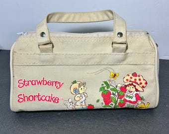 Vintage Strawberry Shortcake Canvas Hand Bag Purse American Greetings Corp AGC
