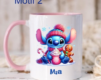 Personalisierte Weihnachtsstichtasse - Weihnachtsstich - Maschenbecher - Weihnachtsgeschenk