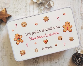 Personalized Christmas Cookie Tin - Nanny/Teacher Cake Tin - Christmas Gift - Christmas Box