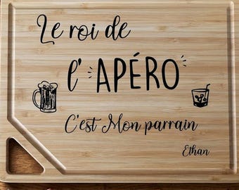 Planche à découper parrain | cadeau parrain personnalisé| planche apéro parrain | parrain personnalisé |cadeau gravure personnalisé |