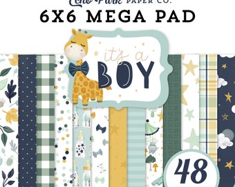 BLOC DE PAPIER Mega pad 15.2x15.2cm - It's a Boy - Echo Park