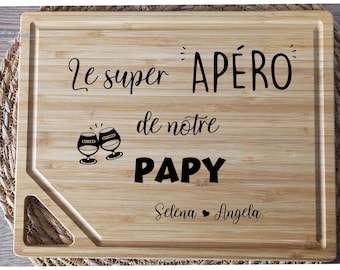 Appetizer board / cutting board / customizable / to personalize / Grandparents' Day / Grandpa-Grandma's Day, any event 32x25x0.9cm
