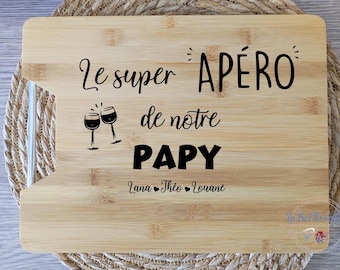 Planche apéro / planche à découper / personnalisable / à personnaliser / Fêtes des grand-père-mère / papy-Mamy, tout évènement 32x25x1.8cm