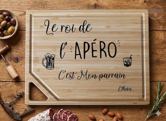 Planche à découper parrain | cadeau parrain personnalisé| planche apéro parrain | parrain personnalisé |cadeau gravure personnalisé |