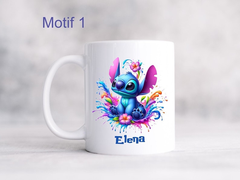 Mug Stitch personnalisé Tasse Stitch avec prénom Motif 1