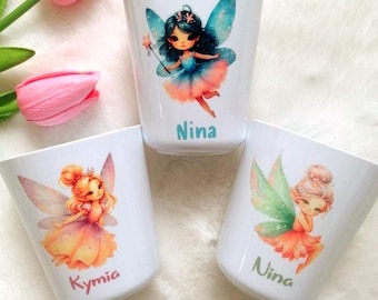 Personalized children's cup - Nursery school cup - Personalized plastic glass - Fairy cup