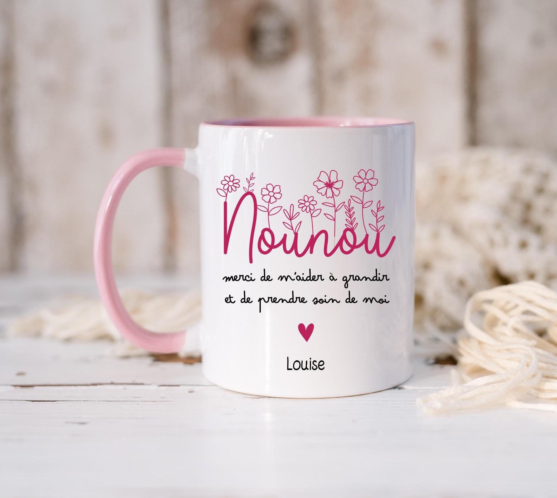 Mug Personnalisé Pour Nounou - Merci Nounou Adorée | Impression En France | Cadeau École Ou Fin D'Année