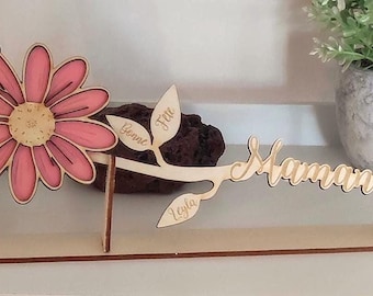 Wooden daisy - gift idea for teachers, Mother's Day, grandmas, colleagues, nannies, Valentine's Day, Christmas, personalized flower on a stand