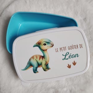 Boite à goûter personnalisé - Boite à goûter enfant - Boite à goûter personnalisé dinosaure - Boite à goûter école