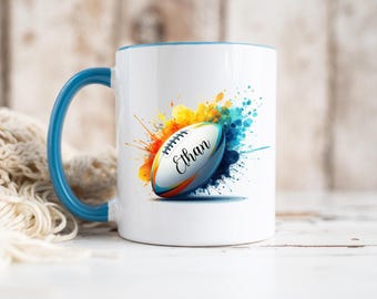 Personalized Rugby Ball Mug - Rugby Mug with Name - Sport - Gift