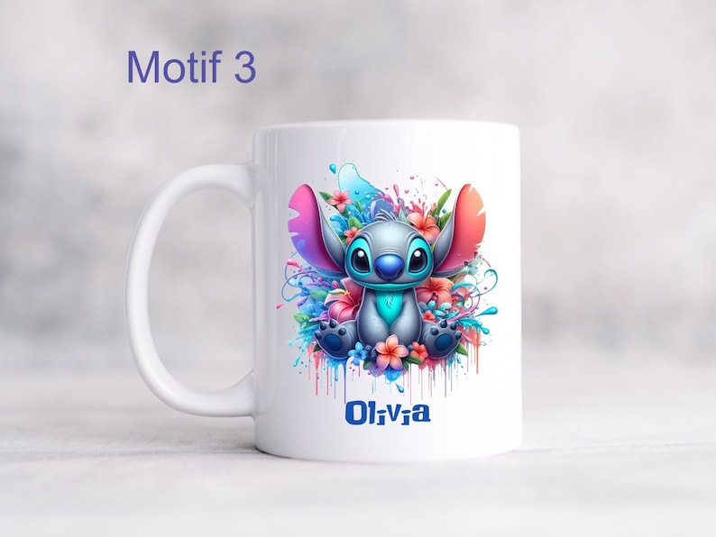 Mug Stitch personnalisé Tasse Stitch avec prénom Motif 3