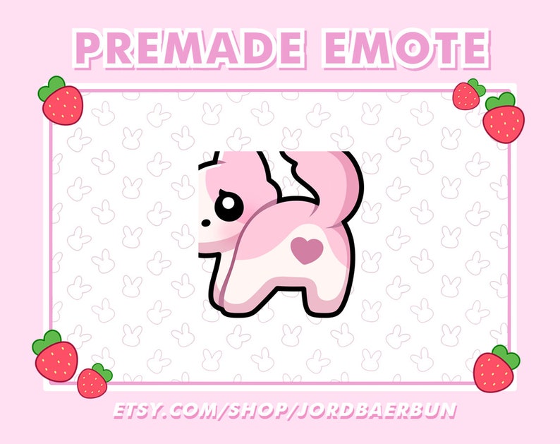 Pink Cat Butt Emote Twitch Cat Booty Emote Cute Neko Emote for Etsy