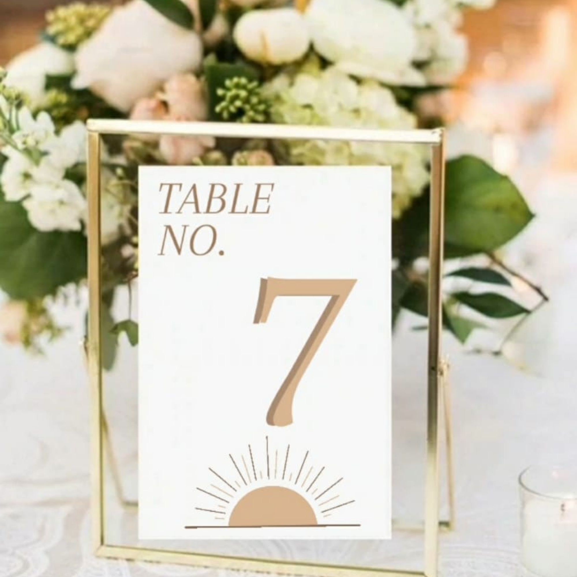 Wedding Table Numbers Printable, Table Numbers Template - Etsy