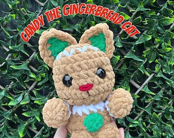 Candy The Gingerbread Cat Crochet Pattern - Amigurumi PDF Document - Christmas crochet pattern