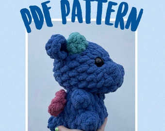 Baby Dragon Crochet Pattern  - Amigurumi PDF Digital Download