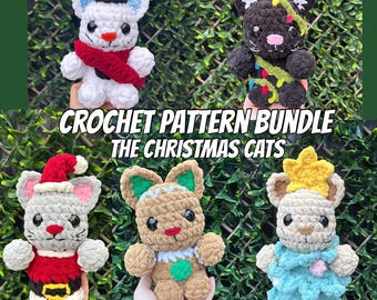 Lot de motifs au crochet Les chats de Noël - Patrons PDF Amigurumi