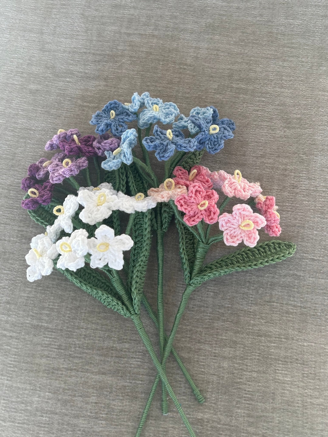 Crochet Forget me not Flowers Etsy