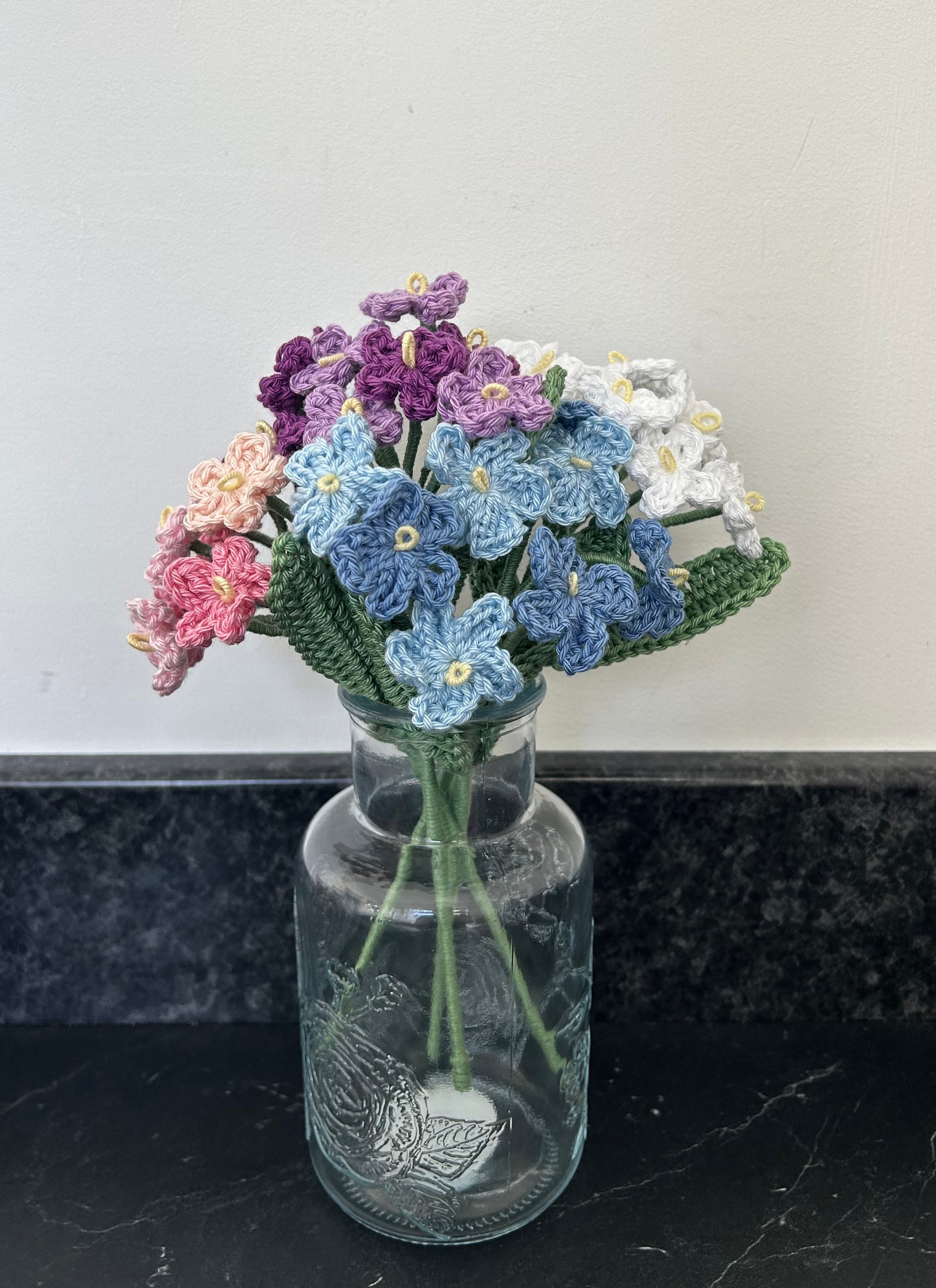 Crochet Forget me not Flowers Etsy