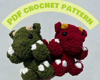 Häkelanleitung für sitzenden Drachen - Amigurumi PDF Dokument