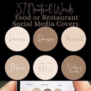 37 Neutral Food Blogger / Restaurant Instagram Highlight Covers - Typ A - Food Account | Süße Highlight-Cover für eine Food-Bloggerin