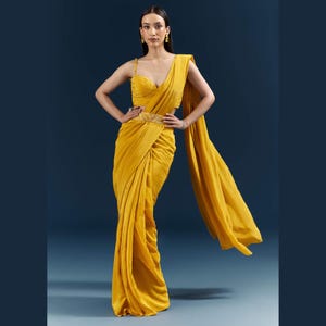 Mustard Indo Western Dress - Etsy