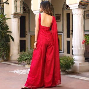 Wearing a pink Jumpsuit will make you seem stunning, and you can wear it for sangeet and mehndi rituals as well as as a bridesmaid outfit. image 7