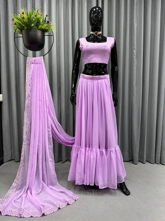 40 Elegant Half Saree Lehenga Designs For The South Indian Brides! | Half saree  lehenga, Pink half sarees, Half saree designs