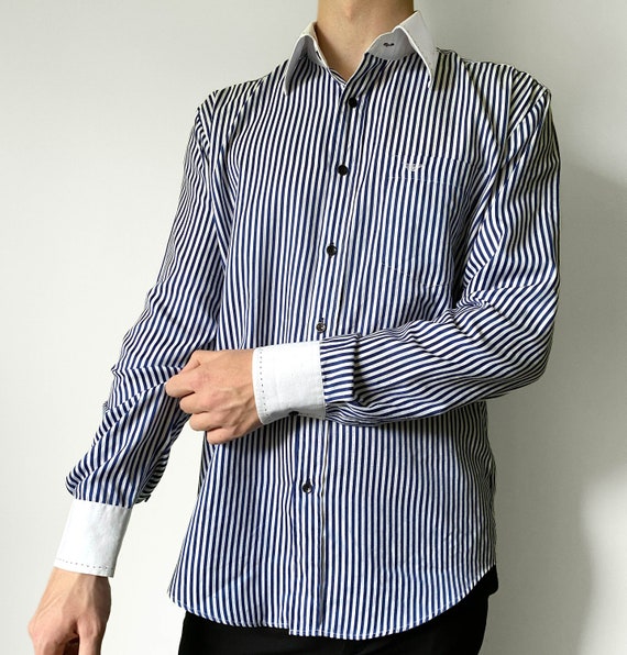 Vintage Giorgio Armani Stripe Spell Out T-Shirt - L | eBay｜ドレス 