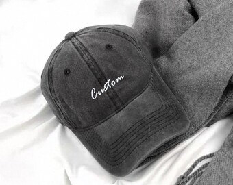 Chapeau brodé personnalisé, chapeau de papa personnalisé, casquette de baseball personnalisée, chapeau personnalisé pour enfants, cadeau personnalisé, cadeau pour elle, chapeau personnalisé