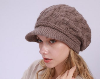 Chapeau d’extérieur pour femmes, chapeau d’automne/hiver, chapeau à large bord, chapeau de tous les jours, chapeau de vacances, chapeau chaud d’hiver, cadeau pour elle, chapeau pour femmes