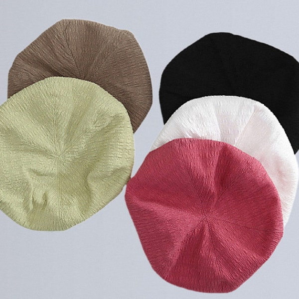 Béret pour femmes d'été, béret printemps/été, chapeau de soleil de plage, béret de couleur unie, chapeau de mode, béret, cadeau pour elle