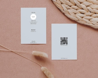 Editable QR Code Business Card Template: Minimalist Design (Digital Download)