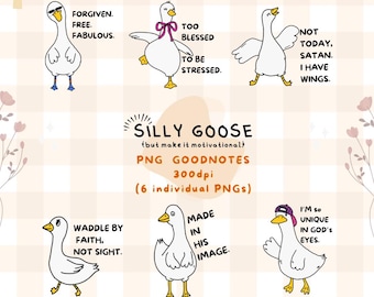 Rolig fånig gås png svg clipart med motiverande kristna citat